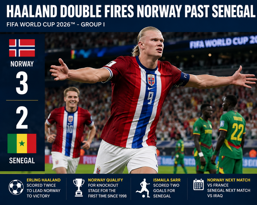 Norway secured a dramatic 3-2 victory over Senegal in a thrilling FIFA World Cup 2026